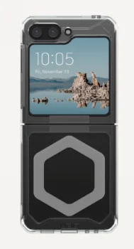 UAG Plyo MagSafe dėklas Samsung Galaxy Z Flip 5 telefonui, skaidrus pilkas