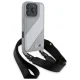 BMW dėklas iPhone 16 Pro Max telefonui M Edition Carbon Stripe & Strap, pilkas