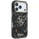 Guess IML 4G Script Metal dėklas iPhone 17 Pro Max / 18 Pro Max, juodas / rudas