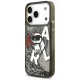 Karl Lagerfeld dėklas iPhone 17 Pro telefonui Liquid Glitter Choupette MagSafe, juodas