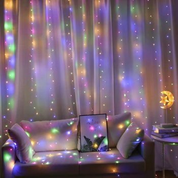 Telcon 200 LED Curtain Lights 3m x 2m for Parties and Home Decor, Multicolor