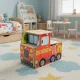 ECOTOYS medinis gaisrinės rinkinys „du viename“ su priedais