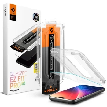 Spigen Glas.TR EZ Fit Pro Tempered Glass for iPhone 16 Pro / 17 / 17 Pro, Transparent