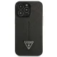 Guess Saffiano Triangle Logo dėklas iPhone 14 Pro telefonui, juodas