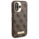 Guess iPhone 16 Plus dėklas 4G Logo Plate MagSafe, rudas