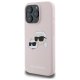 Karl Lagerfeld silikoninis Karl & Choupette MagSafe dėklas iPhone 16 Pro, rožinis