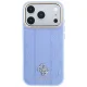 Guess Stripe Peony 4G Logo MagSafe dėklas skirtas iPhone 18 Pro / 17 Pro, šviesiai mėlynas