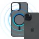 3mk iPhone 15 Plus dėklas Smoke MagCase, pusiau permatomas