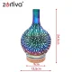 Ultragarso oro drėkintuvas ir kvapų difuzorius Zortiva 200 ml, RGB LED, rudas / smėlio