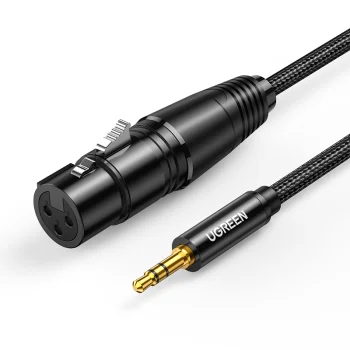 Ugreen garso laidas 3.5 mm mini jack (M) - XLR (F) 1 m AV182, juodas