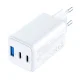 Įkroviklis 3mk Hyper GaN 65W USB-C USB-A, baltas