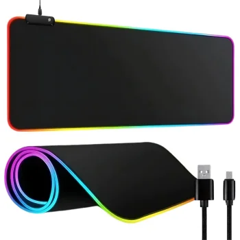 RGB šviečiantis pelės dėklas-kilimėlis XXL 90x40 cm