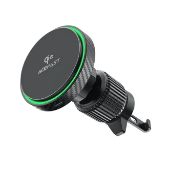 Acefast D33 automobilinis laikiklis su Qi2 15W magnetiniu įkrovikliu, juodas