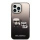Karl Lagerfeld dėklas iPhone 14 Pro telefonui, juodas gradientas
