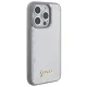 Guess dėklas iPhone 15 Pro telefonui Sequin Script Metal, sidabrinis