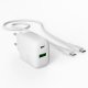 Puro PROLITE 25W USB-A / USB-C sieninis įkroviklis + USB-C laidas 1.2m, baltas