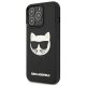 Karl Lagerfeld 3D Rubber Choupette dėklas iPhone 13 Pro / 13, Juodas