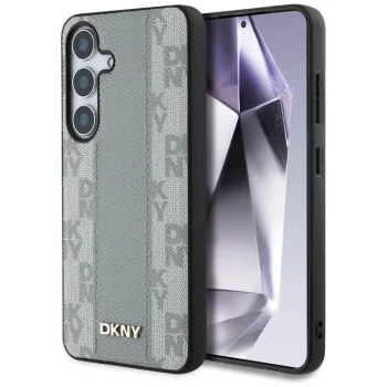 DKNY odinis dėklas Checkered Pattern MagSafe skirtas Samsung Galaxy S25 taupe