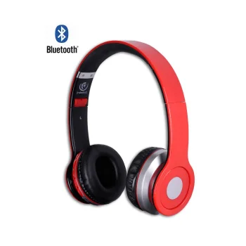 Rebeltec Crystal belaidės uždedamos Bluetooth ausinės, raudonos