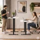 Elektrinis reguliuojamo aukščio stalas ModernHome 140x60 cm, baltas
