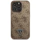 Guess 4G Triangle Logo Cardslot dėklas iPhone 13 / 13 Pro, rudas