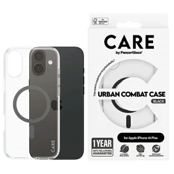 PanzerGlass iPhone 16 Plus Case CARE Flagship Case, Black (MagSafe)