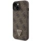 Guess Crossbody 4G Metal Logo dėklas su dirželiu iPhone 15, rudas