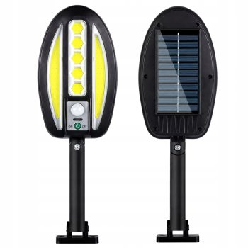 Outdoor Solar LED COB Wall Lamp with Motion Sensor, Black