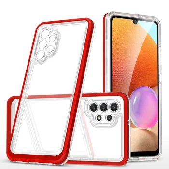 Dėklas Samsung Galaxy A32 5G Hybrid Armor Clear 3in1, raudonas
