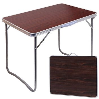 Folding Camping and Garden Table, 70x50 cm, Brown