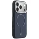 Mercedes Leather 3D MagSafe dėklas iPhone 17 Pro Max telefonui, tamsiai mėlynas