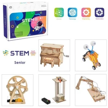 Medinis konstruktorius STEM 5in1 mokslo laboratorijos rinkinys