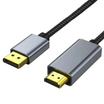 DisplayPort 1.4 - HDMI 2.1 laidas, 8K 60Hz, 1 m, pilkas