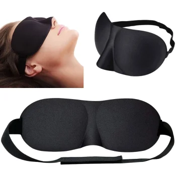 3D miego kaukė akims, juoda