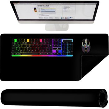 Izoxis XXL Pelės ir klaviatūros kilimėlis 90x45 cm, Juodas