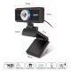 HXSJ S90 HD internetinė kamera 720P su mikrofonu, juoda
