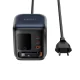 Stalinis įkroviklis Acefast Z10 GaN 100W, ištraukiamas USB-C laidas, TFT ekranas, juodas