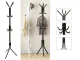 Pastatoma drabužių kabykla su 12 kabliukų, 174cm, juoda