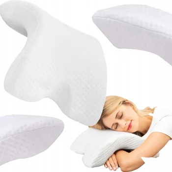 Orthopedic Memory Foam Pillow with Arm Hole, White