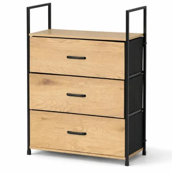 3-Drawer Organizer Cabinet, Light Oak
