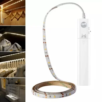 LED juosta 2m su judesio jutikliu, šaltai balta (5000K)