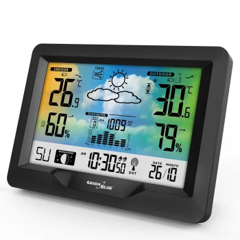 Belaidė meteorologinė stotelė Greenblue GB540N su spalvotu ekranu