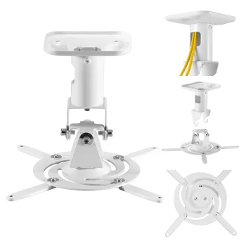 Lubinis projektoriaus laikiklis Maclean MC-208 W, plieninis, 180-310 mm, iki 15 kg, baltas