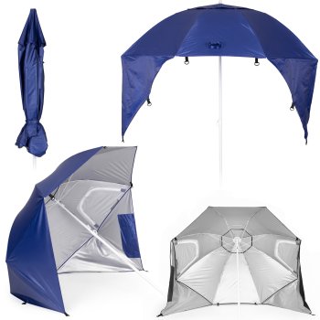 MultiGarden 2-in-1 paplūdimio skėtis-palapinė, 125-200 cm, mėlynas