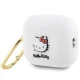 Dėklas ausinėms Hello Kitty Silicone 3D Kitty Head, skirtas AirPods Pro 2 (2022/2023), baltas