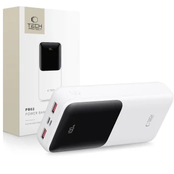 Išorinė baterija Tech-Protect PB02 20000mAh 22.5W, balta
