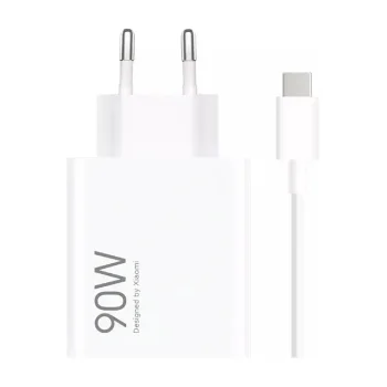 Tinklo įkroviklis Xiaomi HyperCharge Combo 90W 6.1A USB-A su USB-C laidu - Baltas