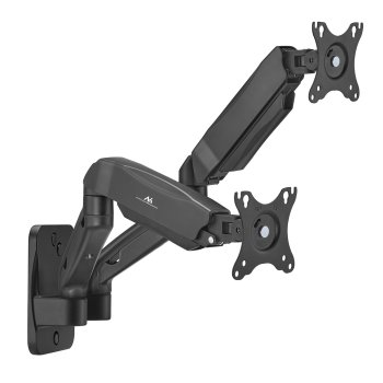 Maclean MC-988 dvigubas monitorių sieninis laikiklis, 17-32", 2x 9kg, juodas