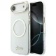 Guess IML Script Metal MagSafe dėklas telefonui iPhone Air, skaidrus