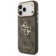 Guess 4G Classic Logo dėklas su dirželiu iPhone 17 Pro Max, rudas